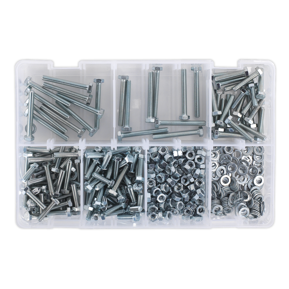 Sealey AB049SNW High Tensile Setscrew, Nut & Washer Assortment M5 444pc