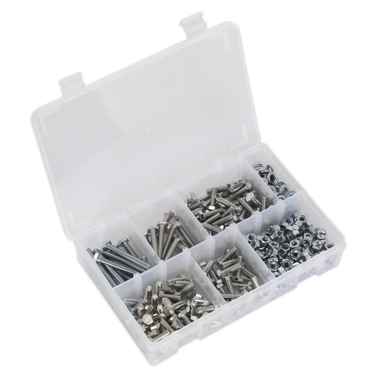 Sealey AB050SNW High Tensile Setscrew, Nut & Washer Assortment M6 408pc