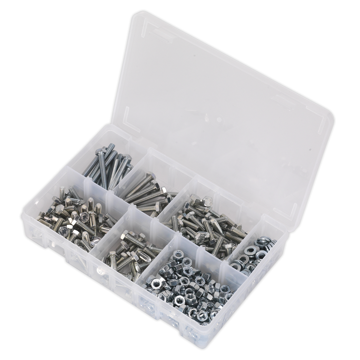 Sealey AB050SNW High Tensile Setscrew, Nut & Washer Assortment M6 408pc