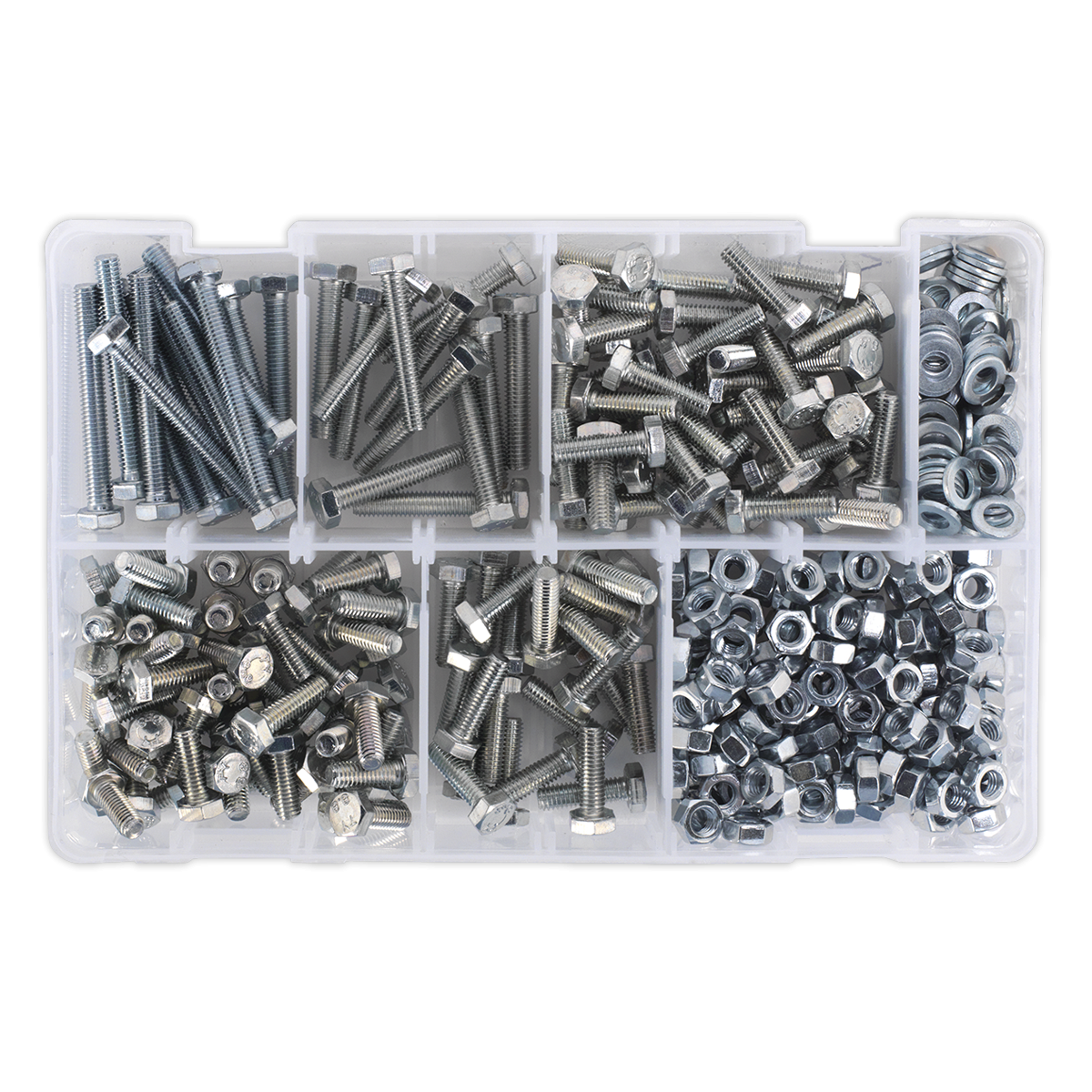 Sealey AB050SNW High Tensile Setscrew, Nut & Washer Assortment M6 408pc