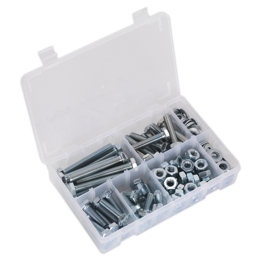 Sealey AB052SNW High Tensile Setscrew, Nut & Washer Assortment M10 150pc