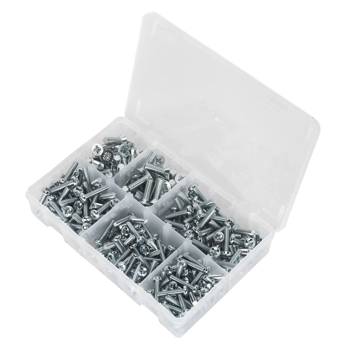 Sealey AB054MS Countersunk & Pan Head Pozi Machine Screw Assortment M5-M8 264pc
