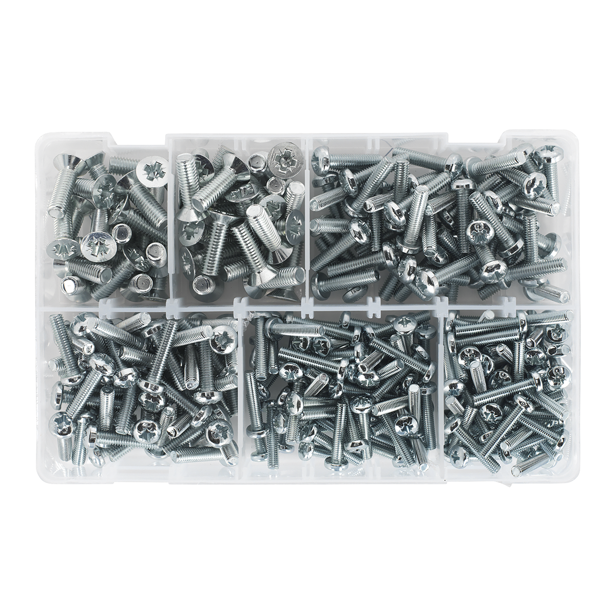 Sealey AB054MS Countersunk & Pan Head Pozi Machine Screw Assortment M5-M8 264pc
