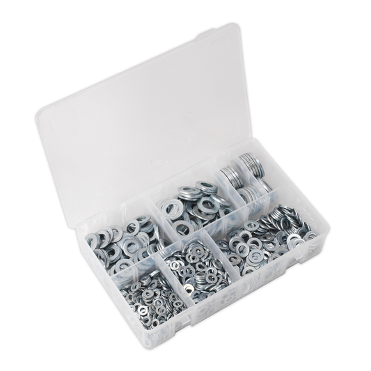 Sealey AB055WA Flat Washer Assortment M5-M16 Form A 1070pc