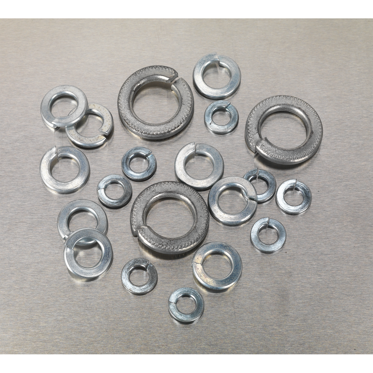 Sealey AB058SW Zinc Plated Spring Washer Assortment M6-M16 1010pc - DIN 127B