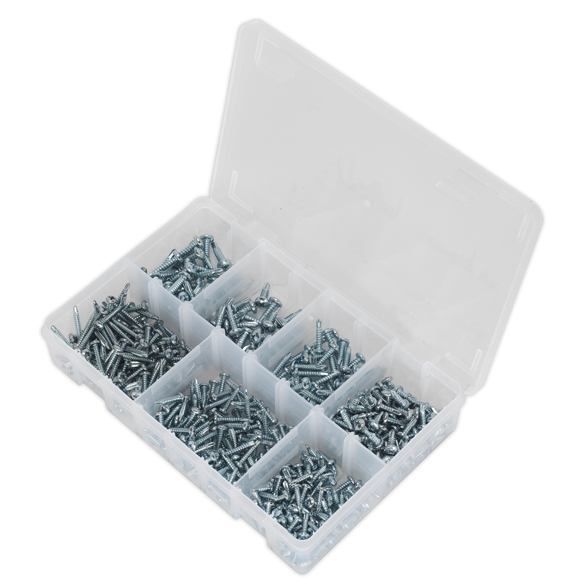 Sealey AB060SDS Zinc Plated Self-Drilling Pan Head Phillips Screw Assortment 500pc