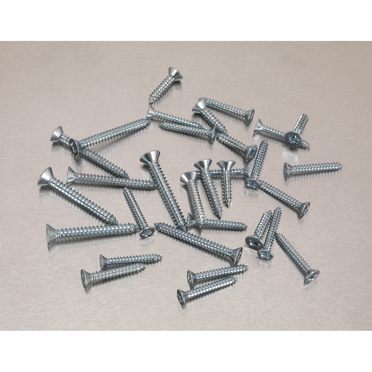 Sealey AB062STCS Zinc Plated Self-Tapping Countersunk Pozi Screw Assortment 510pc - DIN 7982