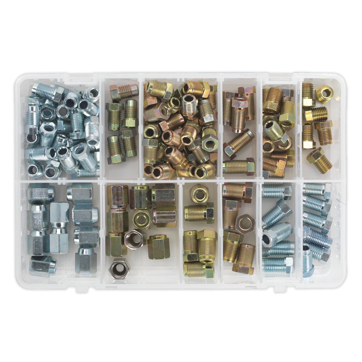 Sealey AB068BPN Metric/Imperial Brake Pipe Nut Assortment 200pc