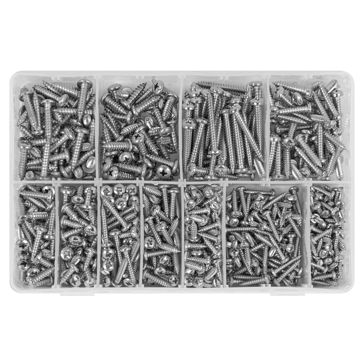 Sealey AB0700SSST Stainless Steel Self-Tapping Screw Assortment 700pc