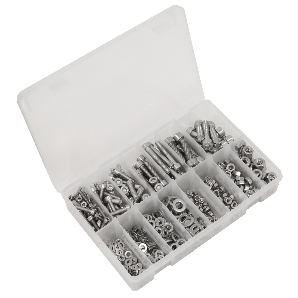 Sealey AB0710SS Stainless Steel Hex Socket Bolt, Washer & Nut Assortment 710pcs