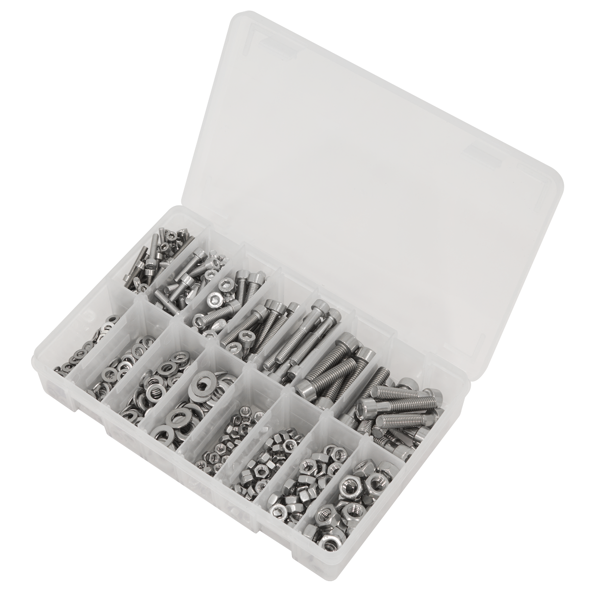 Sealey AB0710SS Stainless Steel Hex Socket Bolt, Washer & Nut Assortment 710pcs