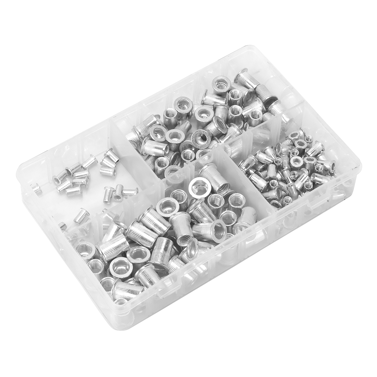 Sealey AB073TI Threaded Insert (Rivet Nut) Splined Assortment M4-M8 200pc