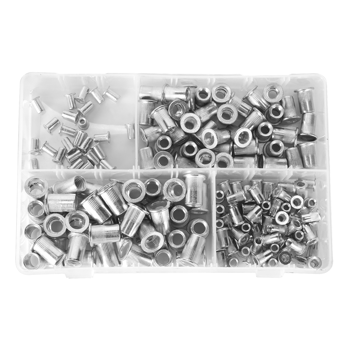 Sealey AB073TI Threaded Insert (Rivet Nut) Splined Assortment M4-M8 200pc