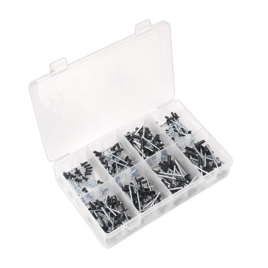 Sealey AB074BR Black Anodised Rivet Assortment 200pc