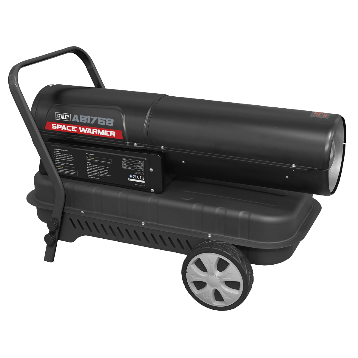 Sealey AB1758 Space Warmer® Kerosene/Diesel Heater with Wheels 175,000Btu/hr