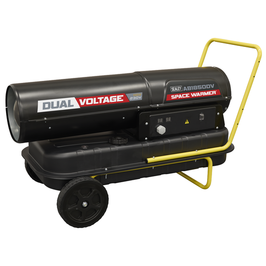 Sealey AB1850DV Dual Voltage Space Warmer® Kerosene/Diesel Heater with Wheels 185,000Btu/hr(55kW)