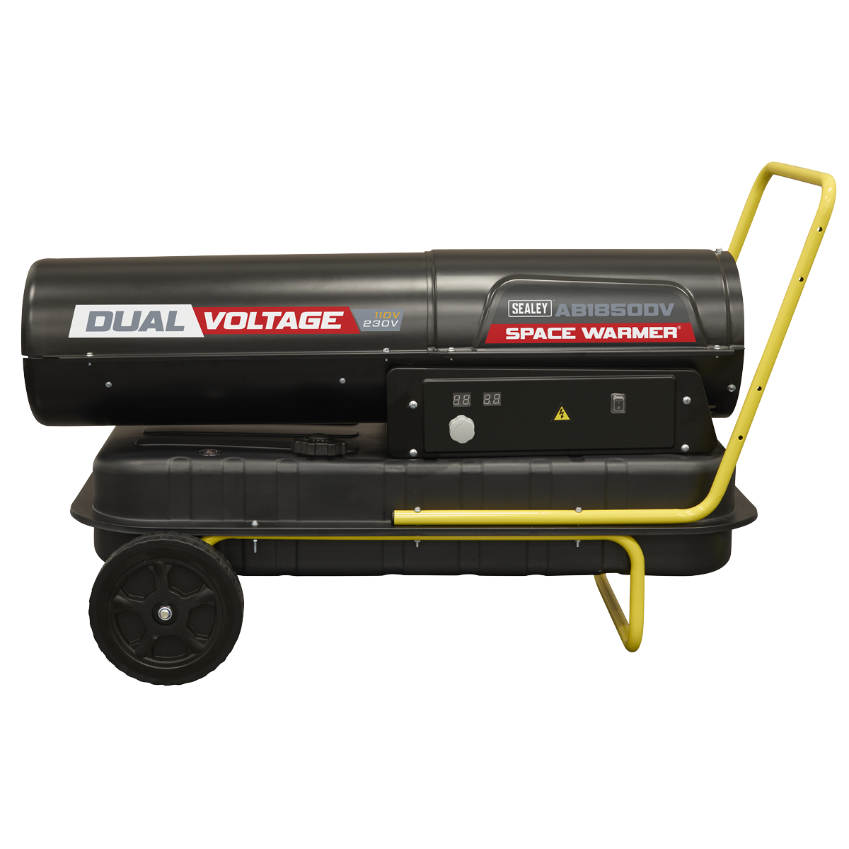 Sealey AB1850DV Dual Voltage Space Warmer® Kerosene/Diesel Heater with Wheels 185,000Btu/hr(55kW)