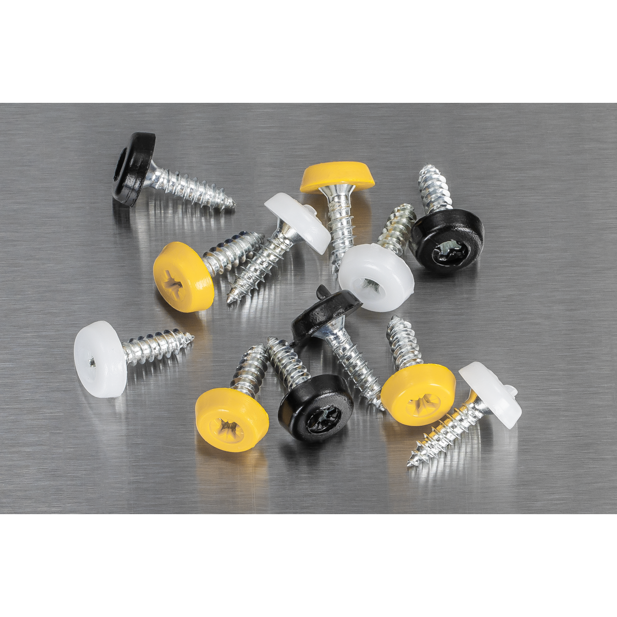 Sealey AB195NP Numberplate Screw Assortment 4.8mm x 18mm 195pc - Plastic Enclosed Head
