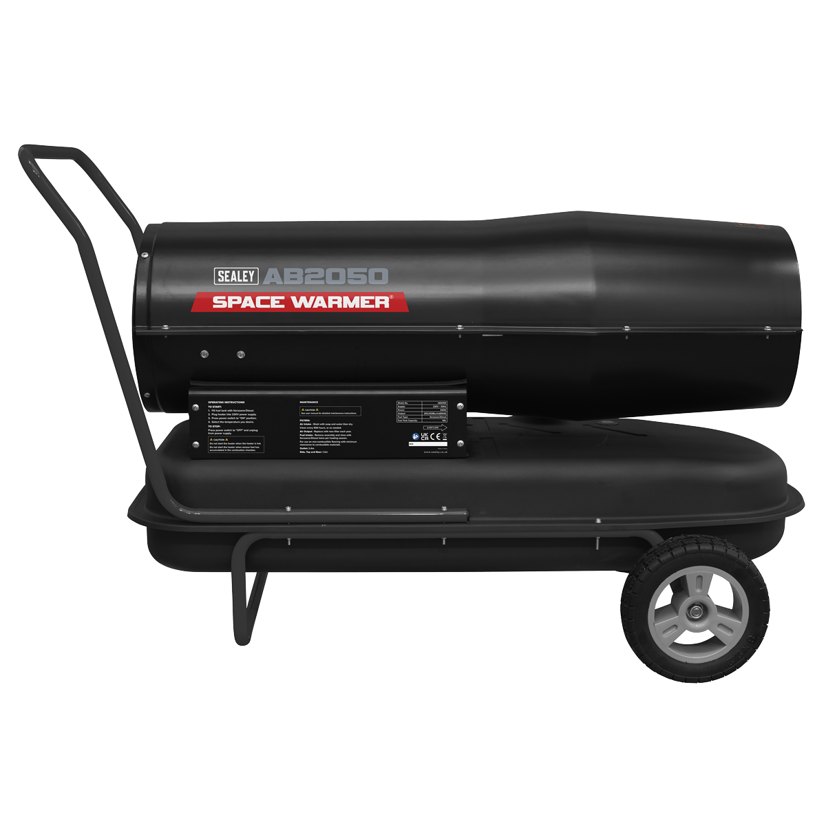 Sealey AB2050 Space Warmer® Kerosene/Diesel Heater with Wheels 205,000Btu/hr