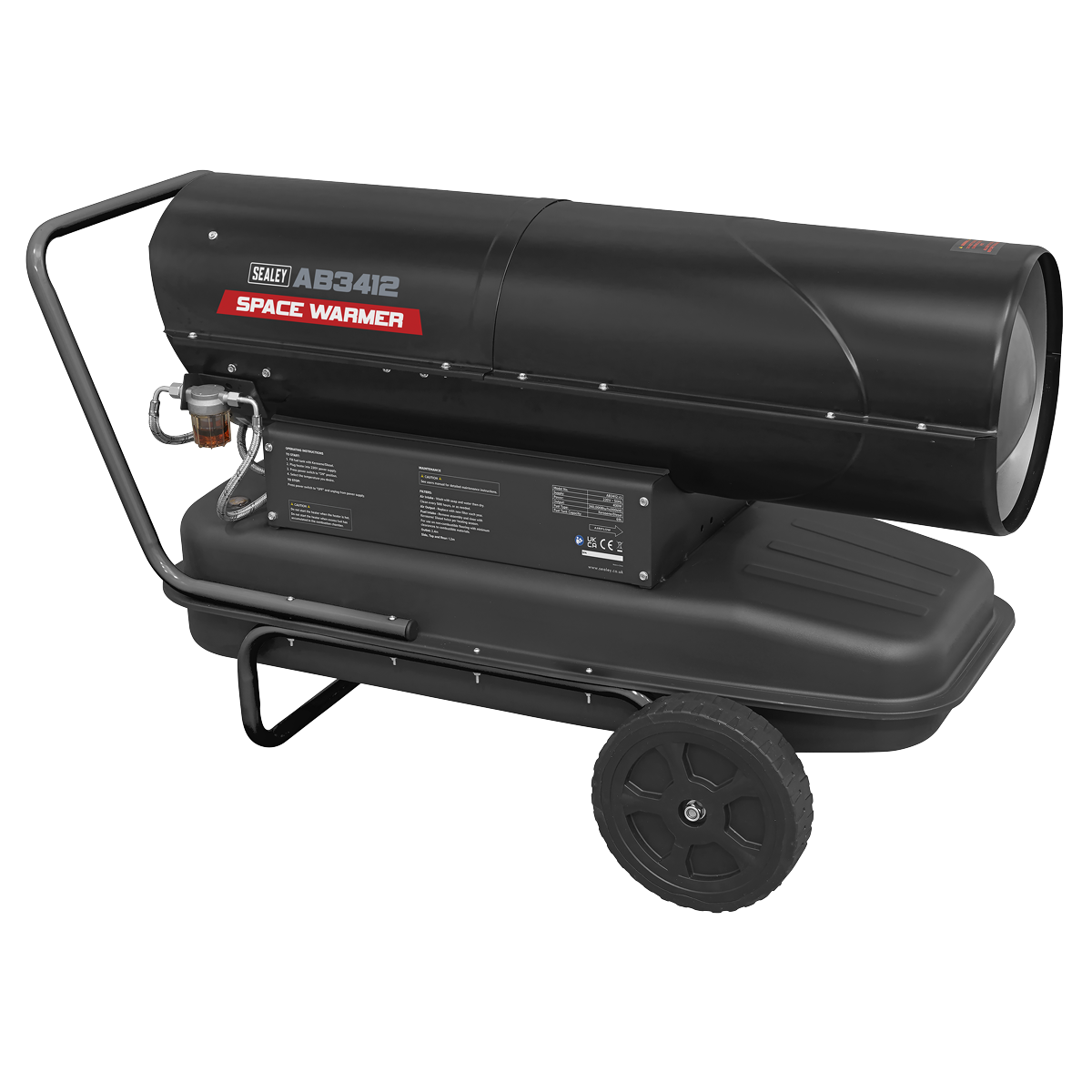 Sealey AB3412 Space Warmer® Kerosene/Diesel Heater with Wheels 340,000Btu/hr