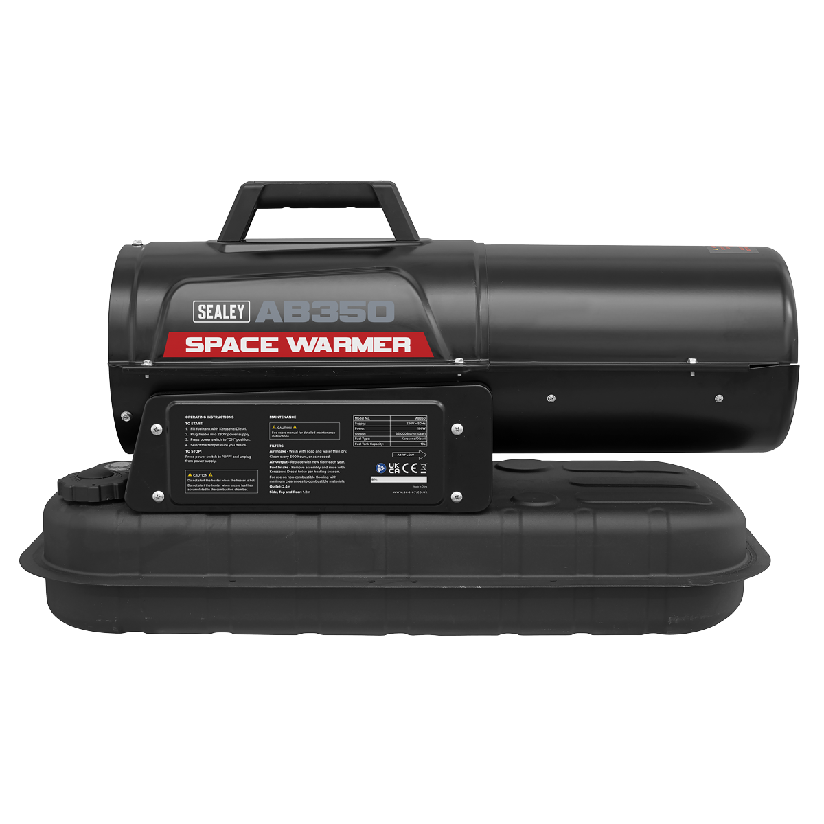 Sealey AB350 Space Warmer® Kerosene/Diesel Heater without Wheels 35,000Btu/hr