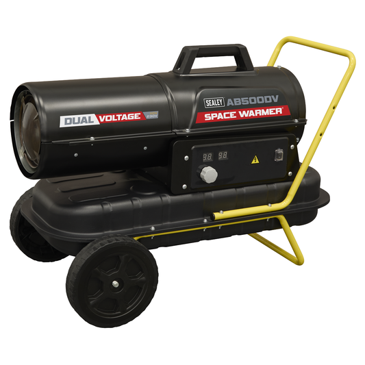 Sealey AB500DV Dual Voltage Kerosene/Diesel Space Warmer® Heater with Wheels 50,000Btu/hr