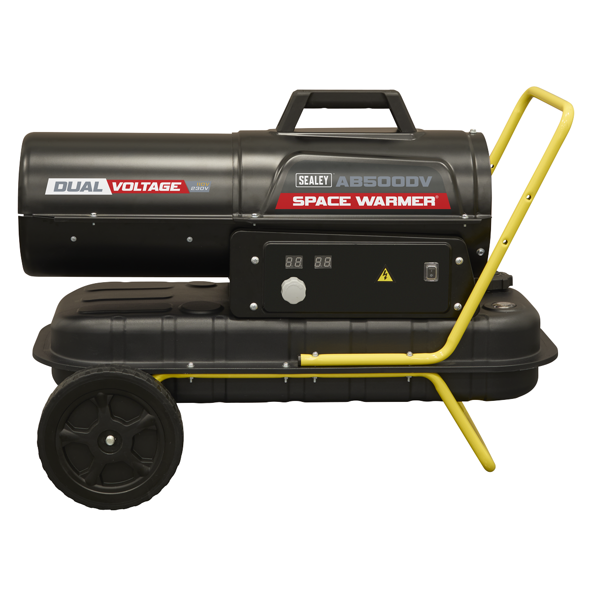 Sealey AB500DV Dual Voltage Kerosene/Diesel Space Warmer® Heater with Wheels 50,000Btu/hr