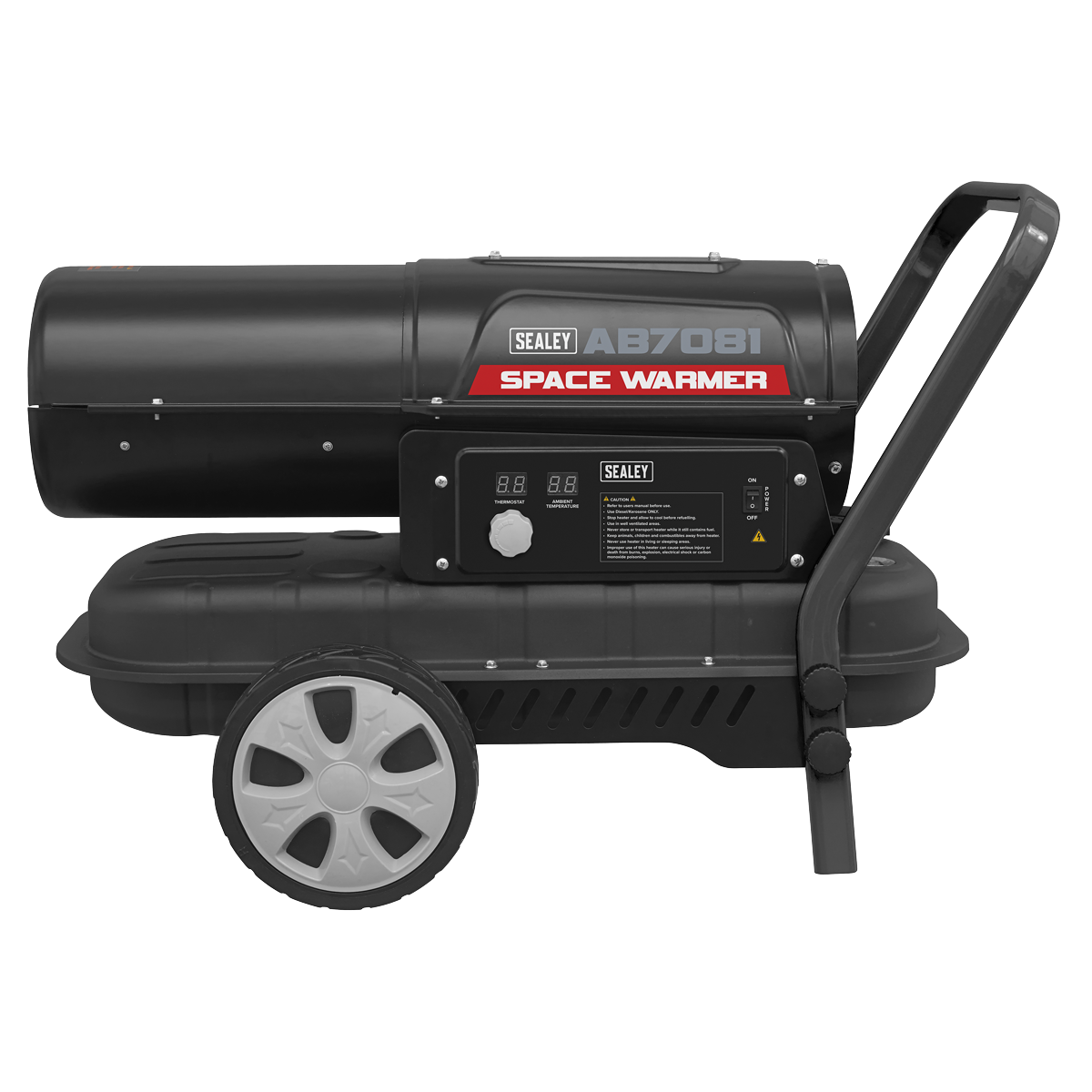 Sealey AB7081 Space Warmer® Kerosene/Diesel Heater with Wheels 70,000Btu/hr