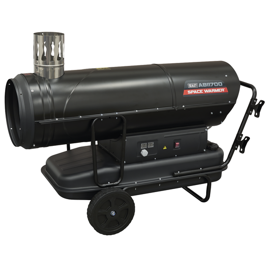 Sealey ABI1700 Space Warmer® Indirect Kerosene/Diesel Heater with Wheels 170,000Btu/hr
