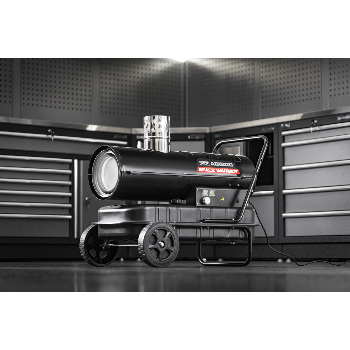 Sealey ABI600 Space Warmer® Indirect Kerosene/Diesel Heater with Wheels 68,000Btu/hr