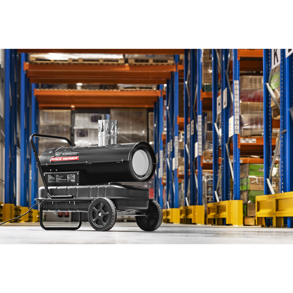 Sealey ABI600 Space Warmer® Indirect Kerosene/Diesel Heater with Wheels 68,000Btu/hr