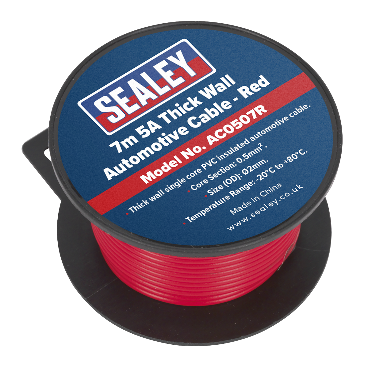 Sealey AC0507R 5A Thick Wall Automotive Cable 7m - Red
