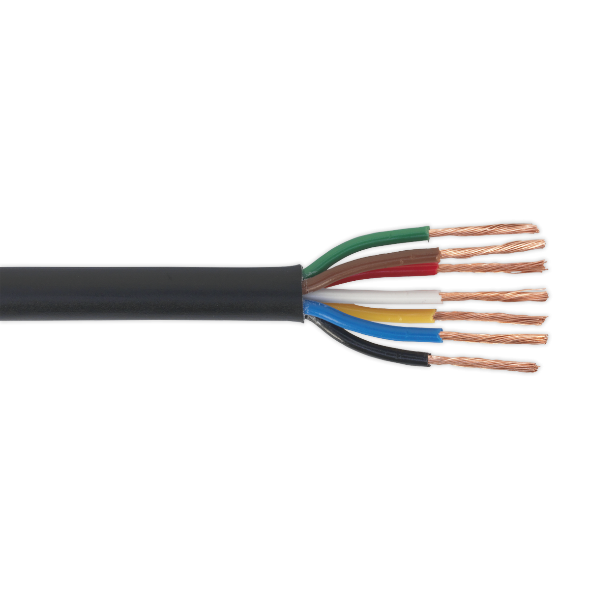 Sealey AC24207CTH 30m Thin Wall Automotive Cable 7 x 0.75mm² 24/0.20mm - Black