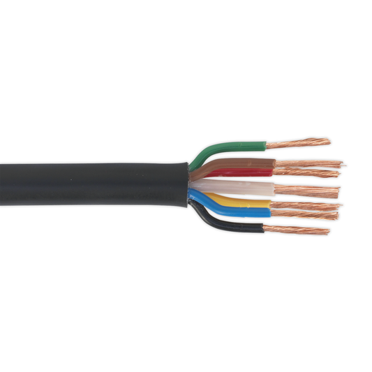 Sealey AC28307CTH 30m Thin Wall Automotive Cable 6 x 1mm² 32/0.20mm, 1 x 2mm² 28/0.30mm - Black
