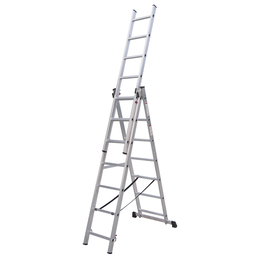 Sealey ACL307 Extension Combination Ladder 3 x 7 Aluminium - EN 131