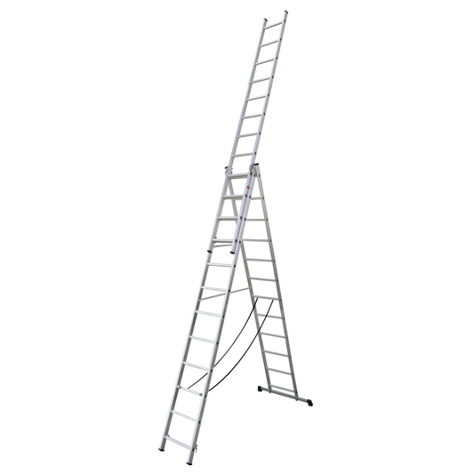 Sealey ACL312 Extension Combination Ladder 3 x 12 Aluminium - EN 131