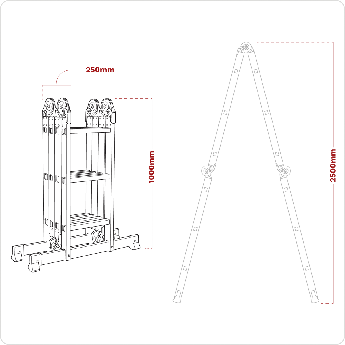 Sealey AFPL1 4-Way Aluminium Folding Platform Ladder - EN 131