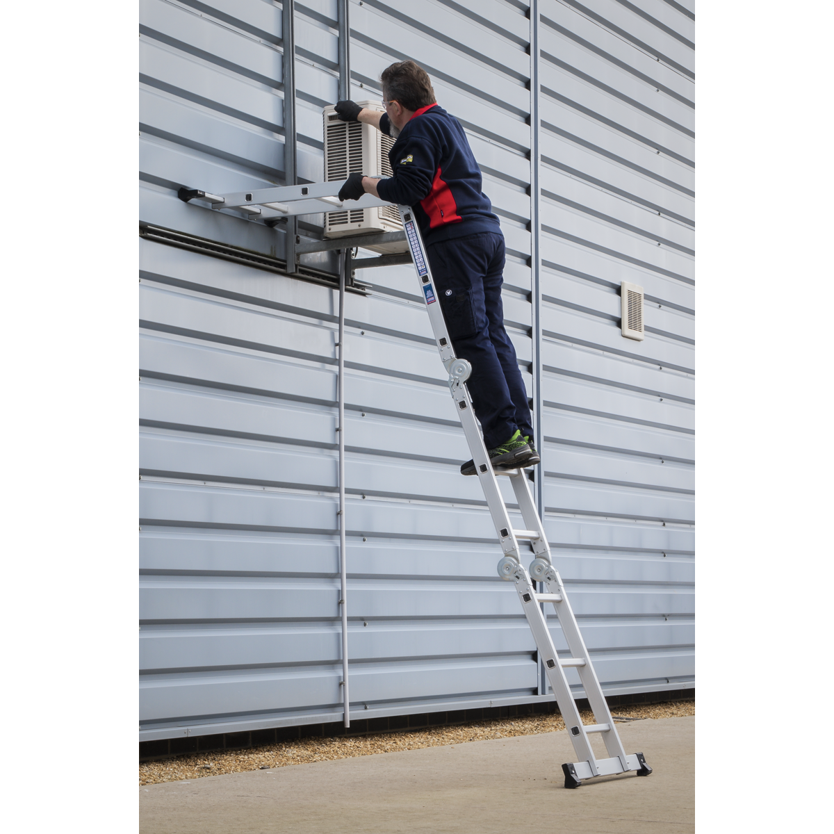 Sealey AFPL1 4-Way Aluminium Folding Platform Ladder - EN 131