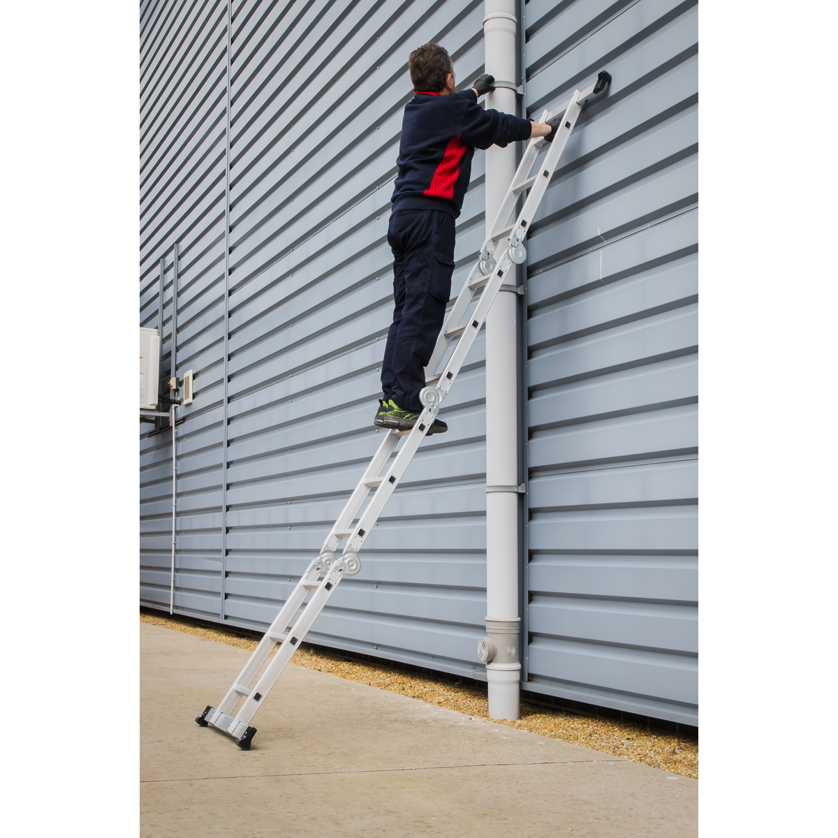 Sealey AFPL1 4-Way Aluminium Folding Platform Ladder - EN 131