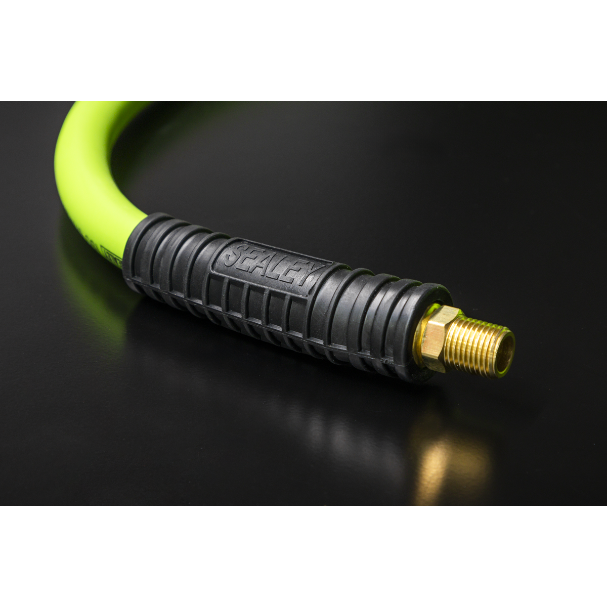 Sealey AHHC10G High-Visibility Hybrid Air Hose with 1/4"BSP Unions 10m x 8mm