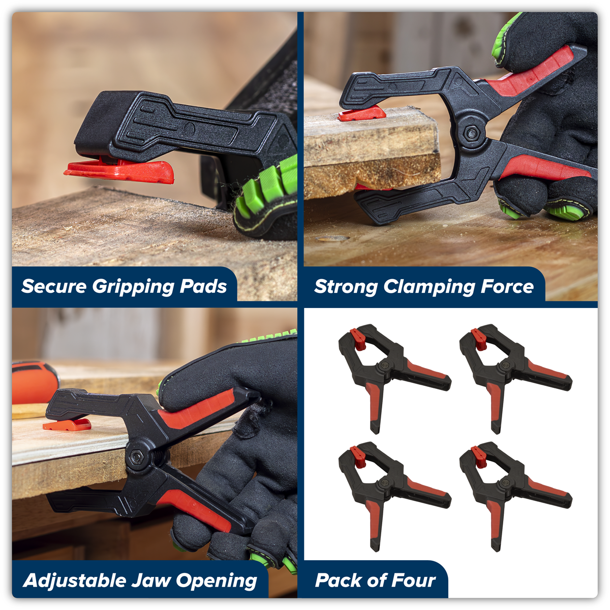 Sealey AK044 Spring Clamp Set 60mm 4pc