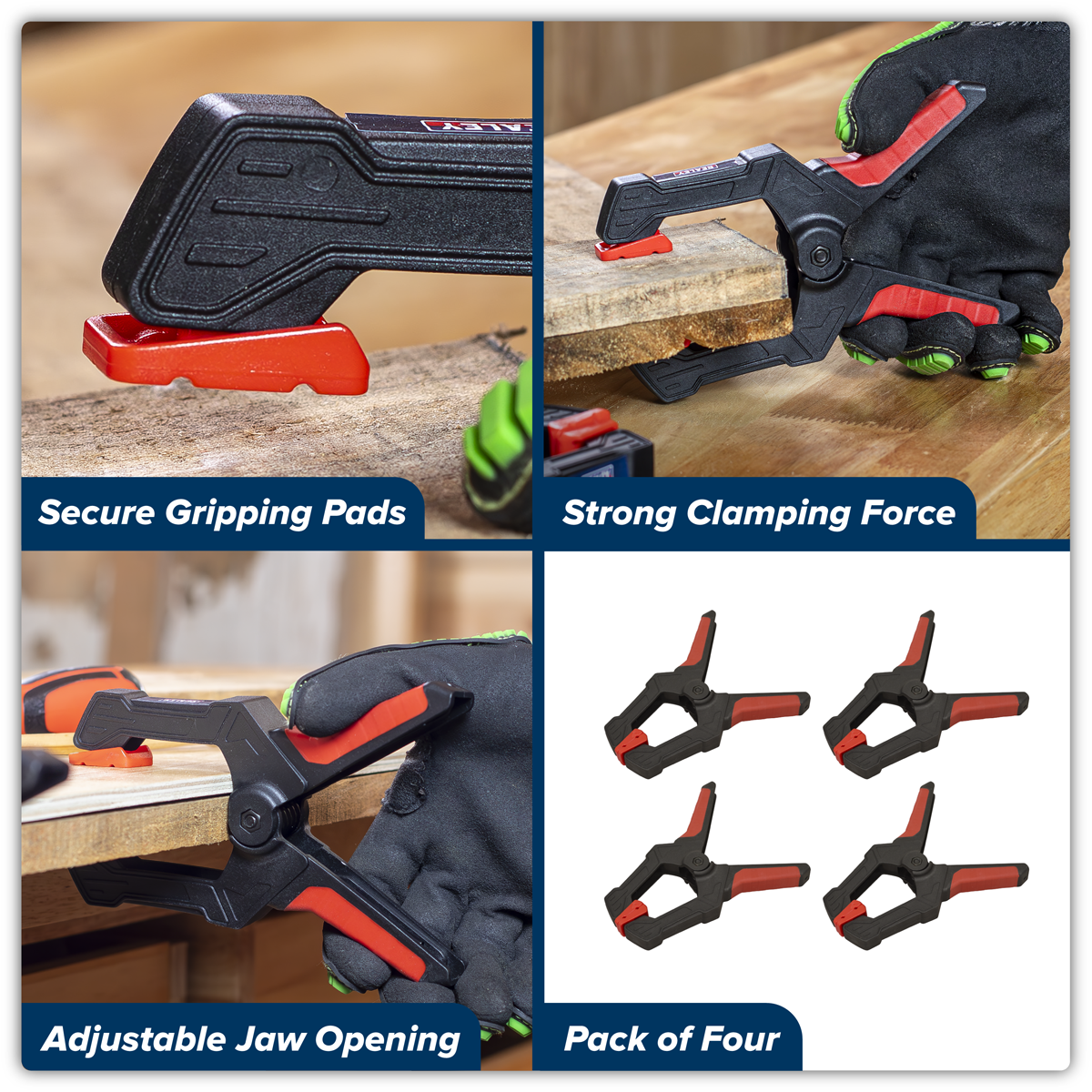 Sealey AK064 Spring Clamp Set 80mm 4pc