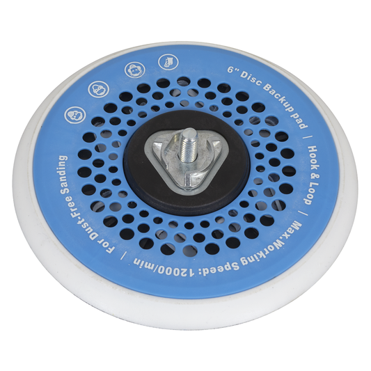Sealey AK289 Universal Dust-Free Hook-and-Loop DA Backing Pad 150mm x 5/16"UNF & M8