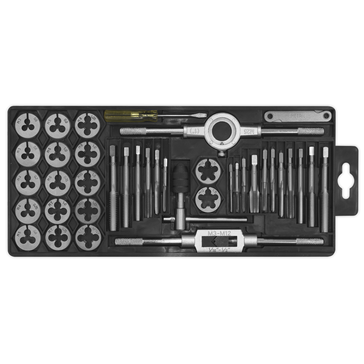 Sealey AK301 Metric Tap & Die Set Split Dies 40pc