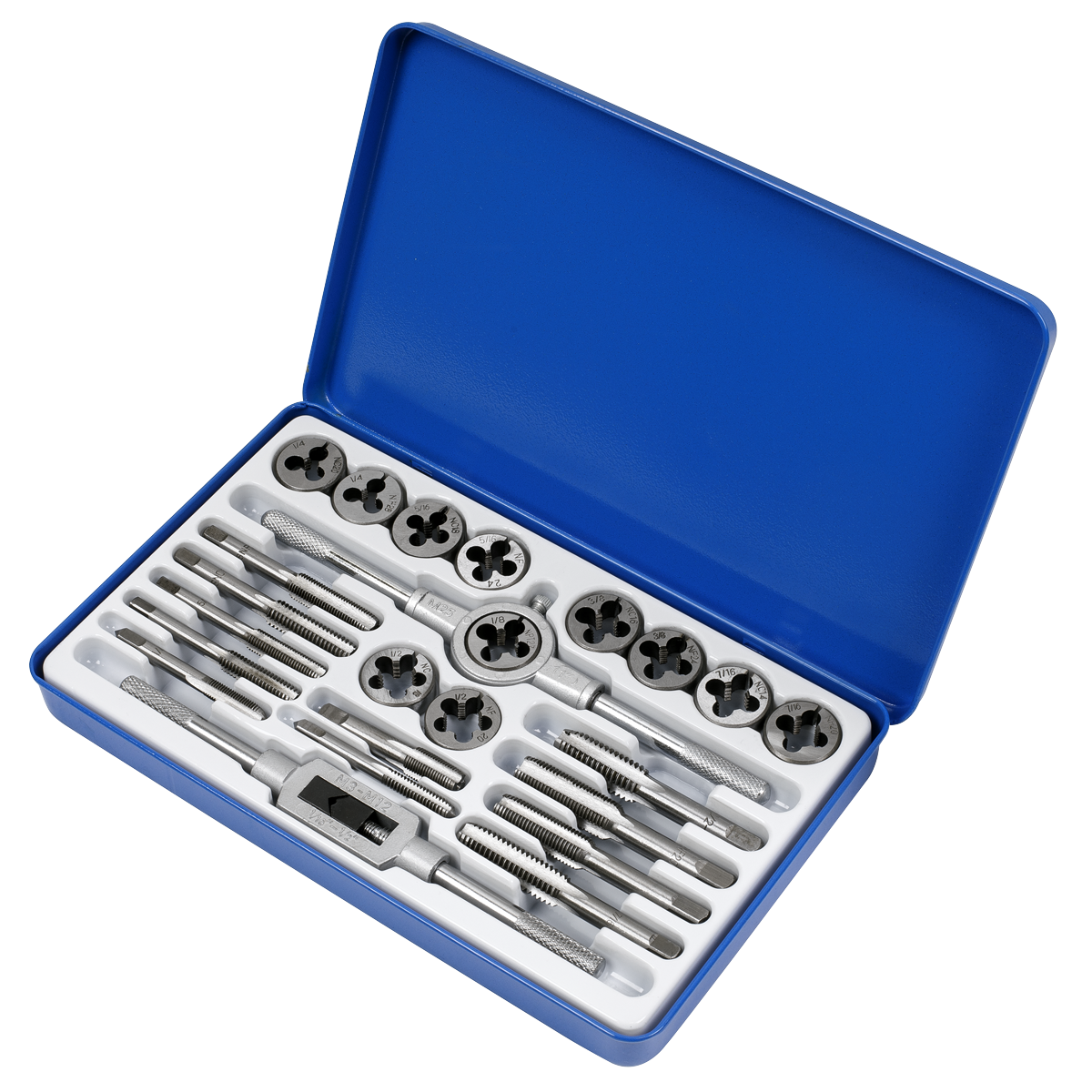 Sealey AK3024IMP Imperial Tap & Split Die Set 24pc