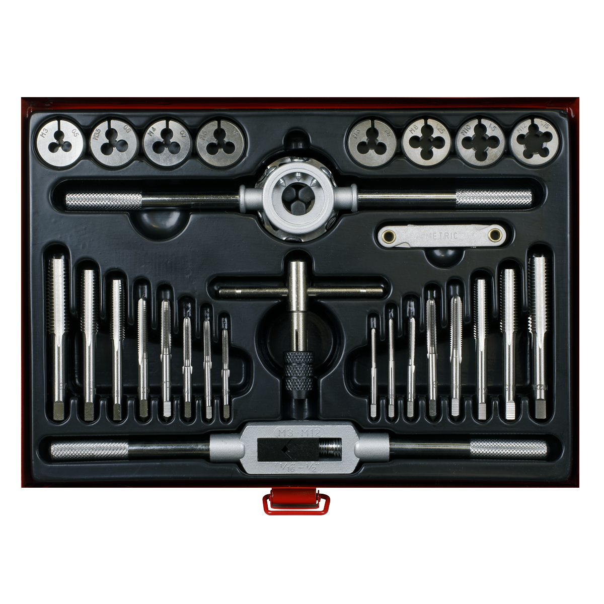Sealey AK3028 Metric Tap & Die Set Split Dies 28pc