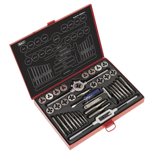 Sealey AK3040 Metric Tap & Die Set Split Dies 40pc