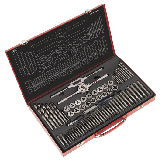 Sealey AK3076 Metric Tap & Die Set Split Dies 76pc