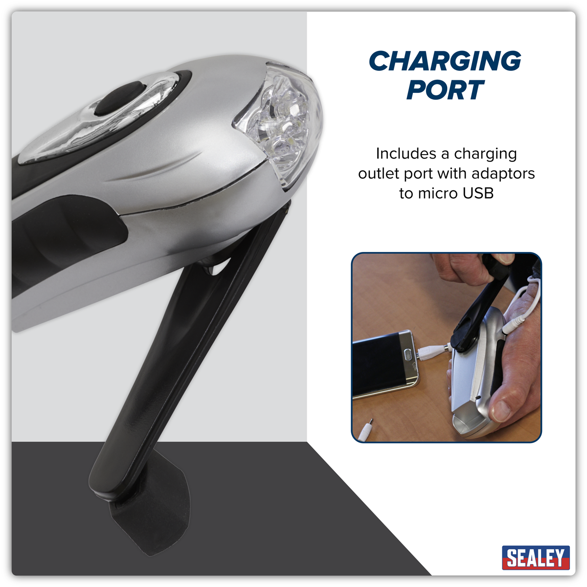 Sealey AK3305 Rechargeable Wind-Up Torch 3 LED
