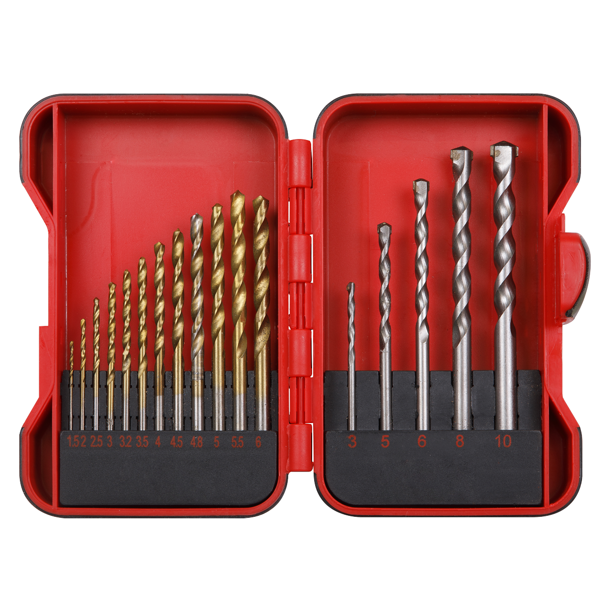 Sealey AK3717TCM HSS/Masonry Drill Bit Set 17pc